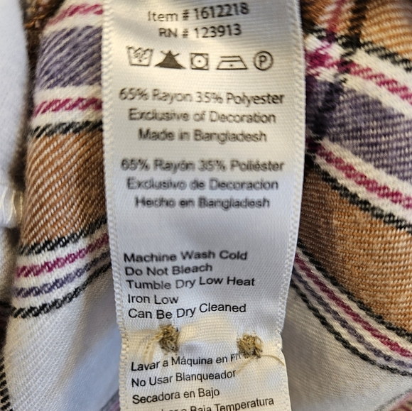 JACHS Girlfriend Plaid Cozy Flannel Pocketed Button Down Shirt Womens - Picture 8 of 10